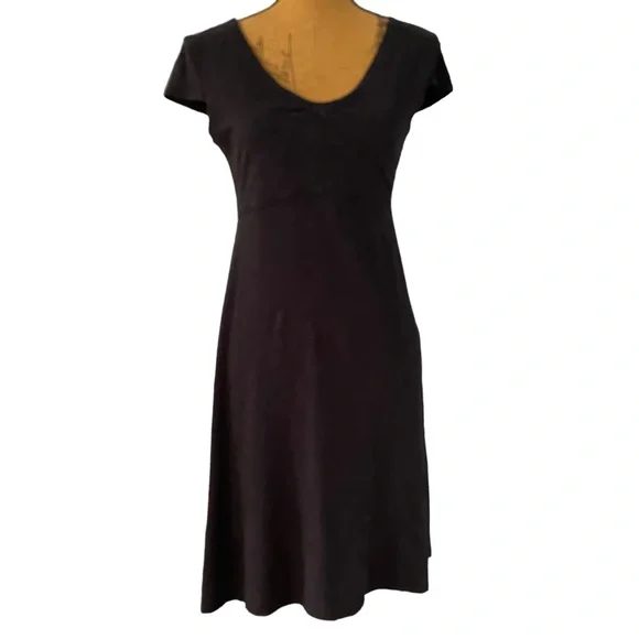 Toad&Co Rosemarie Charcoal Heather Grey Pull-on Casual Cap Sleeves Dress S - Picture 5 of 11